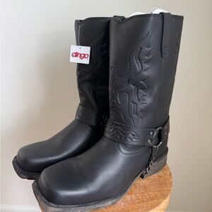 Dingo Eagle Embossed Square Toe Harness Motorcycle Boots Mens 10.5 D NOS!!